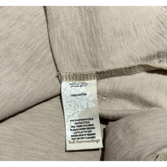 Soft Surroundings Womens‎ Top Cardigan 1X Tan Tunic V Neck Danielle Button - Picture 7 of 10